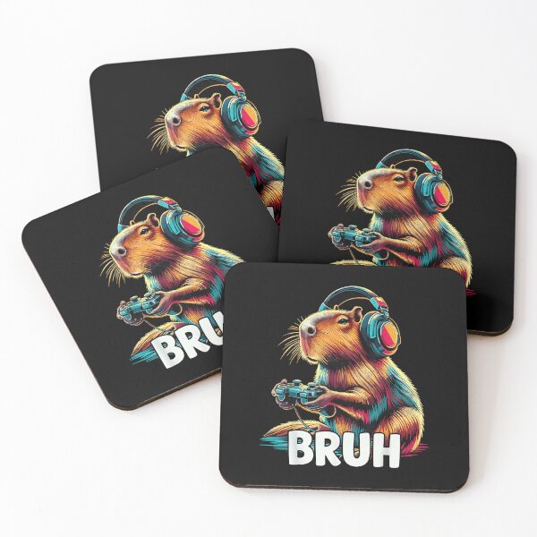 Item preview, Capybara Gamers Bruh Capybaras Funny Video Games designed and sold by JohnBrightIdeas.