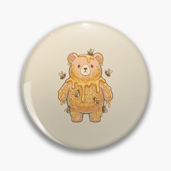 Item preview, Honeycomb Bear Cute Honey Dripping Illustration with Bees and Hexagon Pattern designed and sold by Magnificent Lizard.