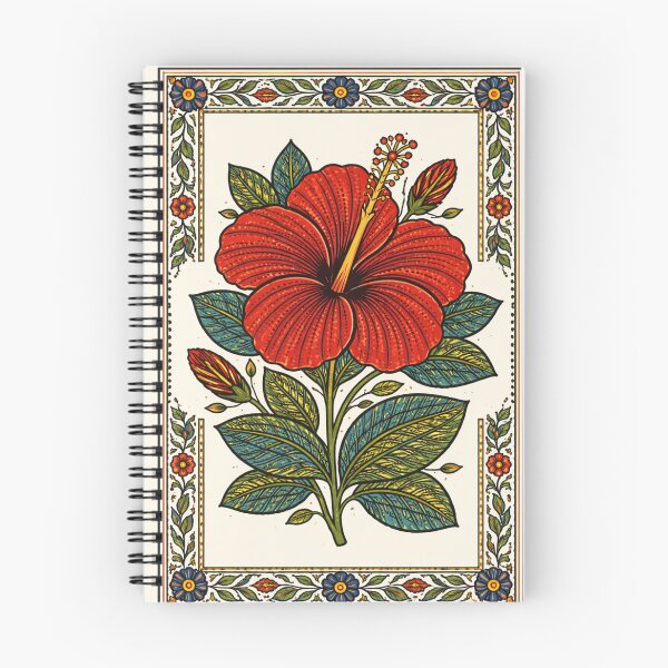 Item preview, Madhubani Hibiscus Print (Gudhal) – Mithila Folk Botanical designed and sold by Planthem.