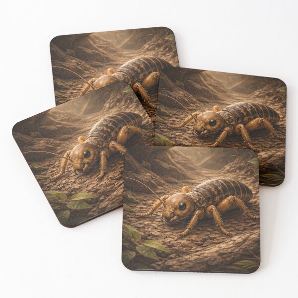 Item preview, Potato Bug (Jerusalem Cricket) – Golden Earth Fantasy Insect Art designed and sold by GeoWild Designs.
