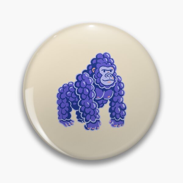 Artikelvorschau, Traubenaffen-Wortspiel, lila Gorilla aus Früchten, lustige Tierkunst entworfen und verkauft von Magnificent Lizard.