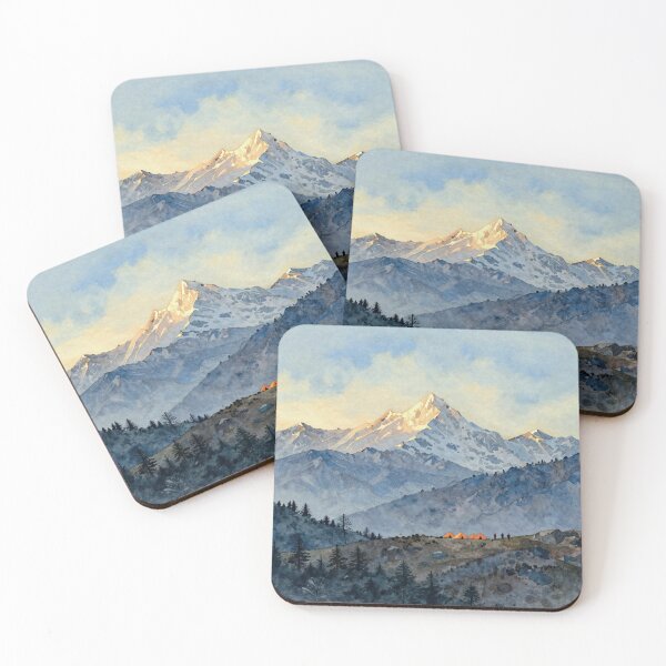 Item preview, Himalaya at the sunrise watercolor designed and sold by WildArtIT.