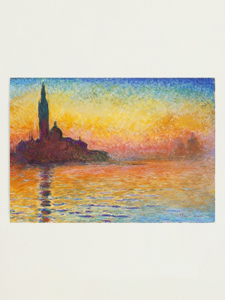 San Giorgio Maggiore Sunset In Venice Monet Reproduction Print 4 x 6"-16 x 24" 