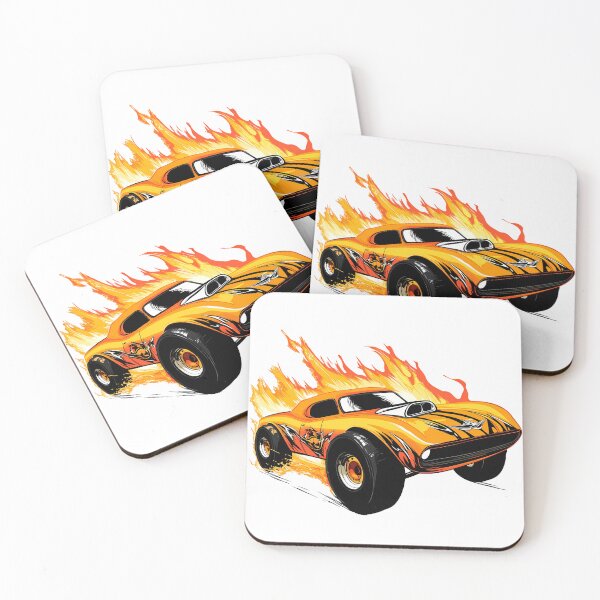 Item preview, Flaming Muscle Car Hot Rod - Racing Fire & Speed Illustration by Design Artistia designed and sold by DesignArtist.ia.