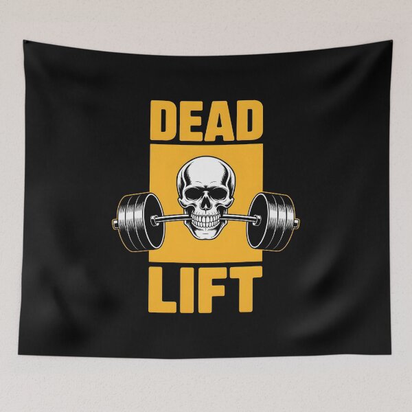 Item preview, Dead Lift - Hardcore Skull Biting Barbell Powerlifting Art designed and sold by Iron Skull.