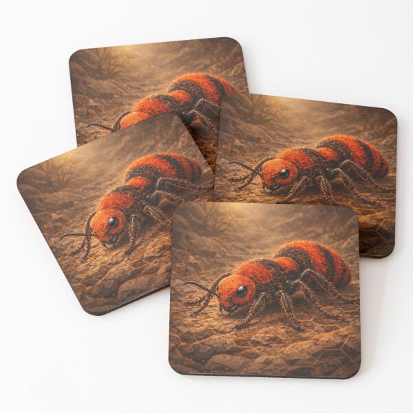 Item preview, Velvet Ant (Cow Killer Wasp) – Elemental Fire Fantasy Insect Art designed and sold by GeoWild Designs.