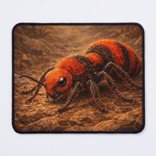 Item preview, Velvet Ant (Cow Killer Wasp) – Elemental Fire Fantasy Insect Art designed and sold by GeoWild Designs.