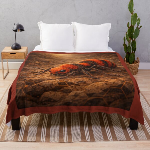 Item preview, Velvet Ant (Cow Killer Wasp) – Elemental Fire Fantasy Insect Art designed and sold by GeoWild Designs.