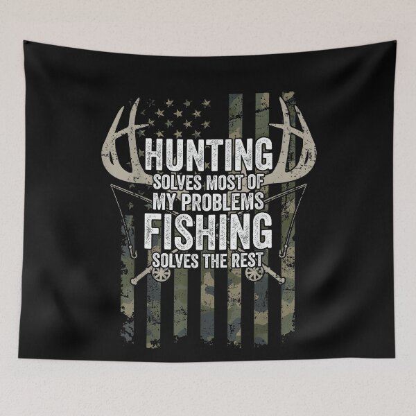Item preview, Funny Hunting And Fishing USA Hunting Solves Most of My Problems Fishing The Rest designed and sold by JohnBrightIdeas.