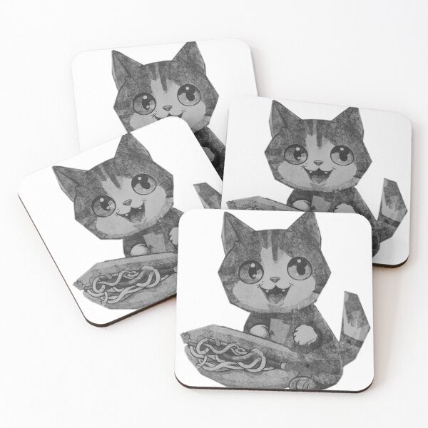 Item preview, Cute Cat Eating Hotdog designed and sold by kinpirks.