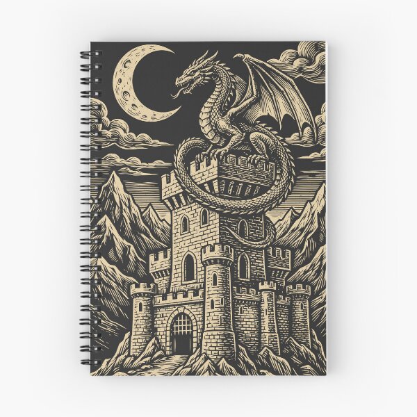 Item preview, Dragon On Castle Vintage Medieval Fantasy Art designed and sold by Y-Vibes.