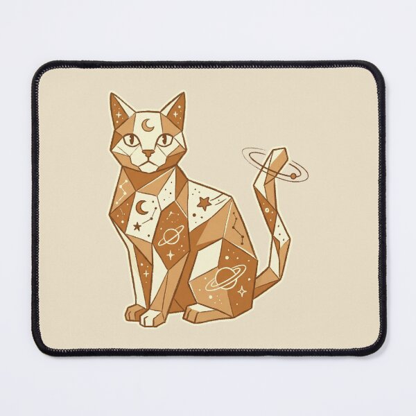 Item preview, Golden Galaxy Cat Geometric Celestial Feline, Stars and Planets designed and sold by Magnificent Lizard.