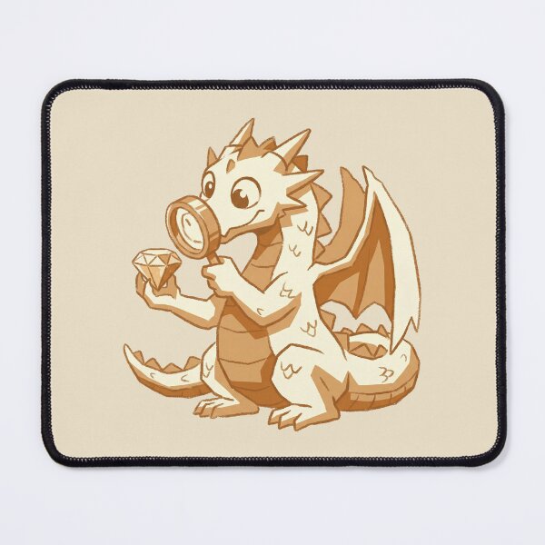 Item preview, Gemologist Dragon Inspecting Diamond, Cute Cartoon Fantasy Mineral Expert designed and sold by Magnificent Lizard.