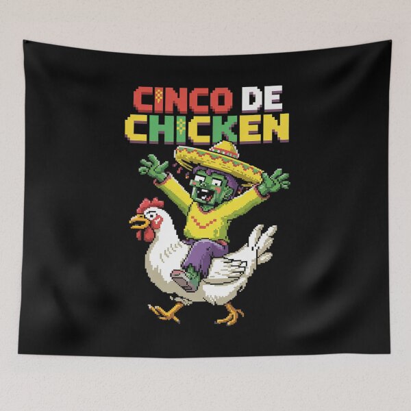 Item preview, Cinco De Chicken Pixel Zombie Fiesta Cinco de Mayo  designed and sold by CombatTask.