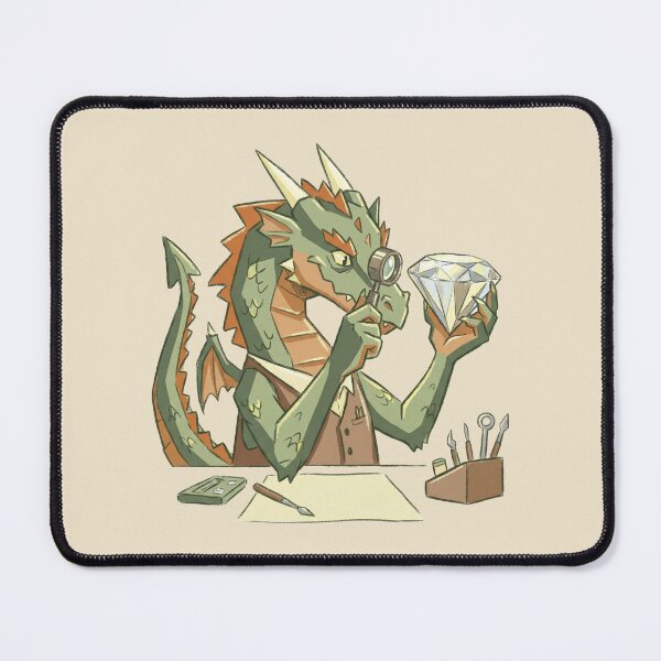 Item preview, Gemologist Dragon Examining Diamond, Professional Jewelry Appraiser Fantasy Art designed and sold by Magnificent Lizard.