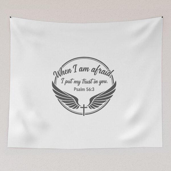 Item preview, When Afraid Trust God Bible Verse Wings Emblem designed and sold by DeusInk.