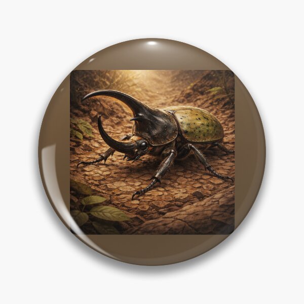 Item preview, Rhinoceros Beetle – Armoured Earth Fantasy Insect Art designed and sold by GeoWild Designs.