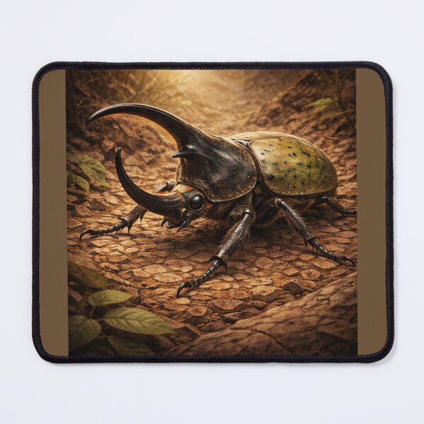 Item preview, Rhinoceros Beetle – Armoured Earth Fantasy Insect Art designed and sold by GeoWild Designs.