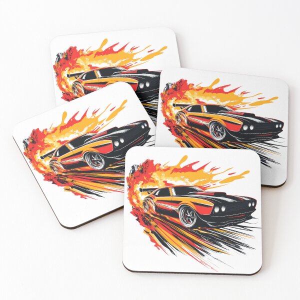 Item preview, Street Racing Drift Car - Flaming Muscle Car Speed Art by Design Artistia designed and sold by DesignArtist.ia.