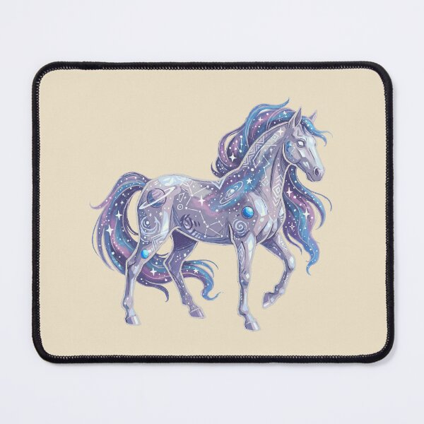 Item preview, Galaxy Horse Celestial Stallion, Cosmic Fantasy Animal, Blue and Purple Nebula designed and sold by Magnificent Lizard.