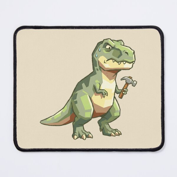 Item preview, Funny Struggling Trex Hammer, Frustrated Cartoon Dinosaur Handyman, Short Arms DIY Joke designed and sold by Magnificent Lizard.