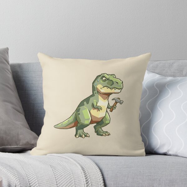 Item preview, Funny Struggling Trex Hammer, Frustrated Cartoon Dinosaur Handyman, Short Arms DIY Joke designed and sold by Magnificent Lizard.