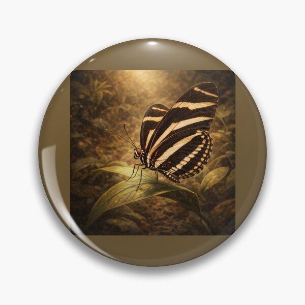 Item preview, Zebra Longwing Butterfly – Golden Forest Fantasy Insect Art designed and sold by GeoWild Designs.