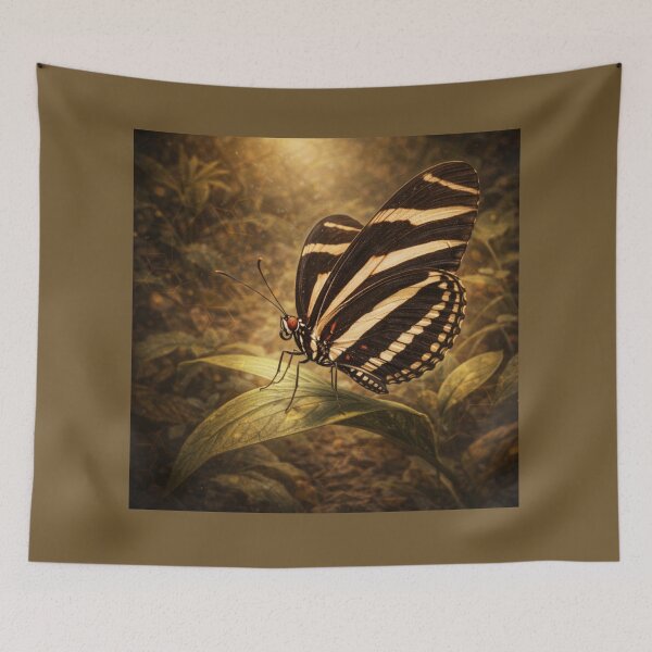Item preview, Zebra Longwing Butterfly – Golden Forest Fantasy Insect Art designed and sold by GeoWild Designs.
