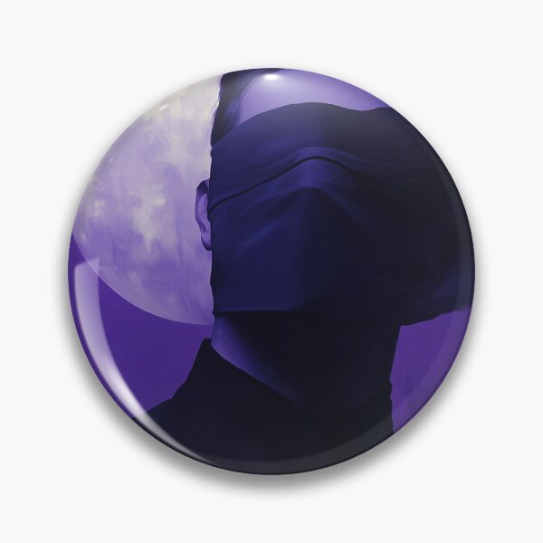Item preview, Surreal Blindfolded Man with Moon and Dark Smoke in Purple Night designed and sold by TIA-shop.