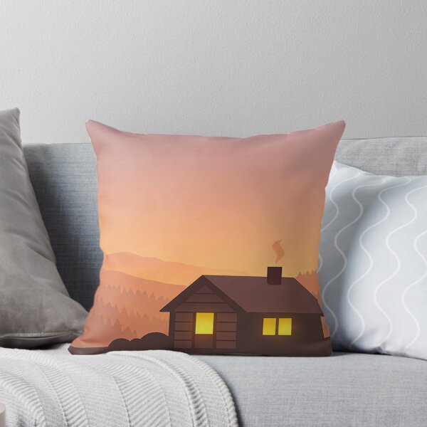 Item preview, Soft Evening Glow Forest Cabin – Minimalist Nordic Illustration designed and sold by Fernova.