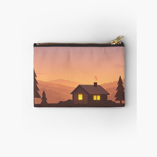 Item preview, Soft Evening Glow Forest Cabin – Minimalist Nordic Illustration designed and sold by Fernova.