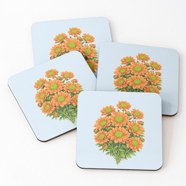 Artikelvorschau, Orangefarbene Chrysantheme entworfen und verkauft von NatureFloralArts.