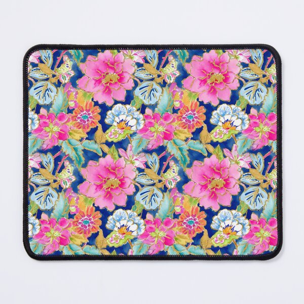 Item preview, Preppy, Grandmillennial tobacco leaves and flowers on blue  designed and sold by SophieClimaArt.