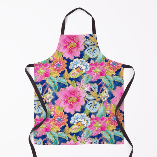 Item preview, Preppy, Grandmillennial tobacco leaves and flowers on blue designed and sold by SophieClimaArt.