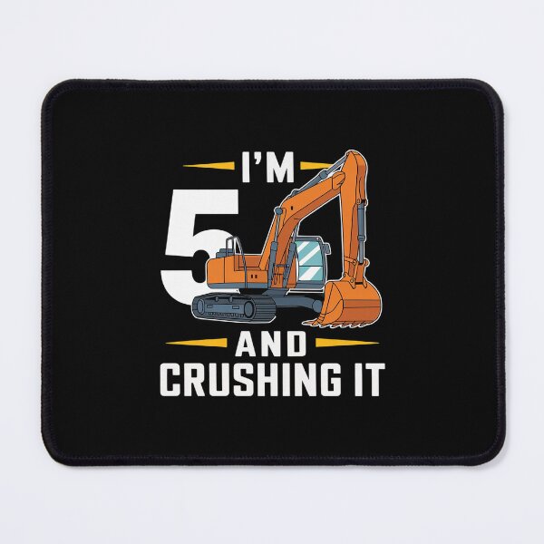 Item preview, Five 5yr 5th Birthday Digger Boy Construction 5 Years Old  designed and sold by PowAcademy.