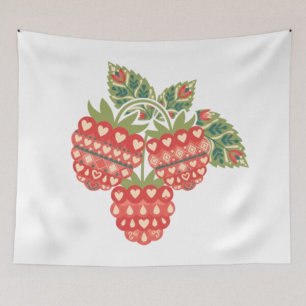 Item preview, Raspberry Cluster – Scandinavian Folk Art by heidiannemorris © designed and sold by FOLK ART FUSION by heidiannemorris.