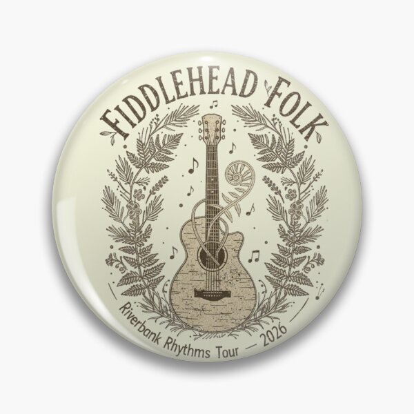 Artikelvorschau, Maine Folk Music Band - Fiddlehead Folk 2026 Tour Grafik entworfen und verkauft von Rhythm Thru Art .