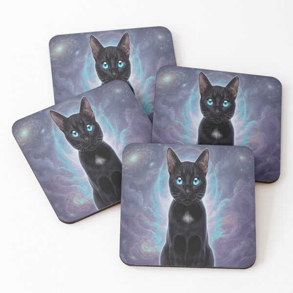 Item preview, Cosmic Black Cat — Blue Eyes in the Stars designed and sold by DesignbyDizdar.