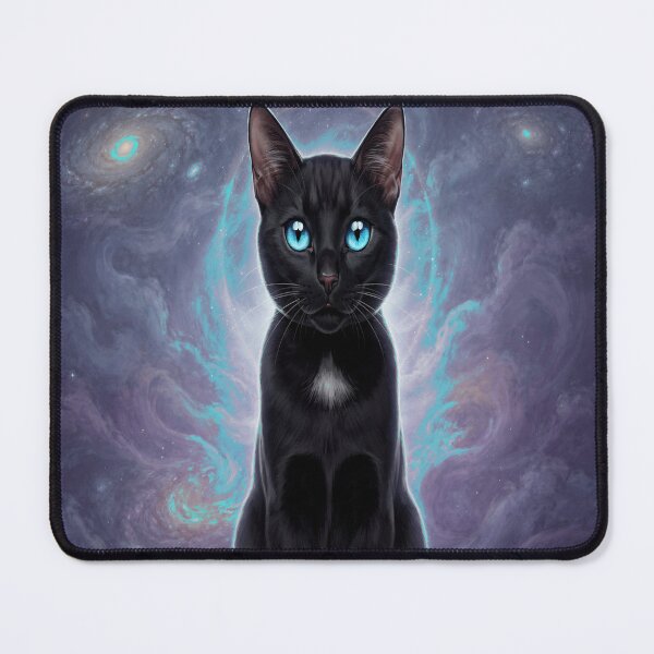 Item preview, Cosmic Black Cat — Blue Eyes in the Stars designed and sold by DesignbyDizdar.