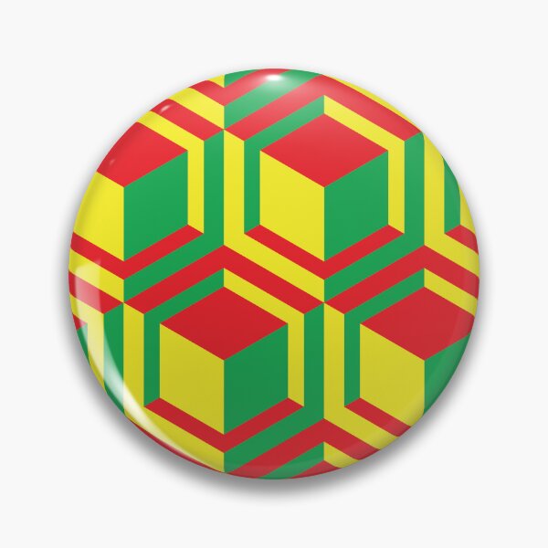 Item preview, 3D Rectangle Pattern in Reggae Colors – Red Yellow Green Geometric Design designed and sold by simpledarkwavewisdom.