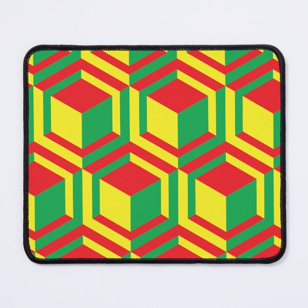 Item preview, 3D Rectangle Pattern in Reggae Colors – Red Yellow Green Geometric Design designed and sold by simpledarkwavewisdom.