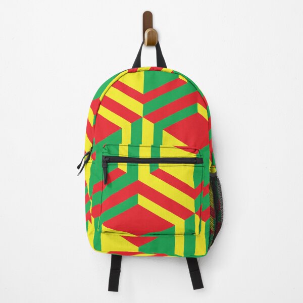 Item preview, 3D Rectangle Pattern in Reggae Colors – Red Yellow Green Geometric Design designed and sold by simpledarkwavewisdom.
