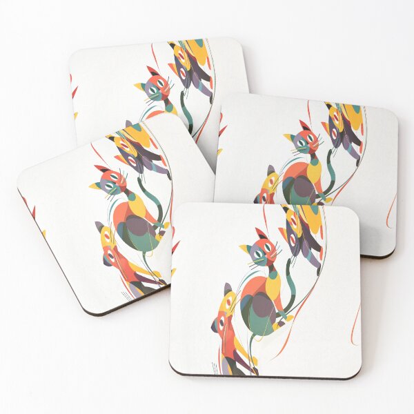 Item preview, Gaze of Love — Colorful Abstract Cats designed and sold by DesignbyDizdar.
