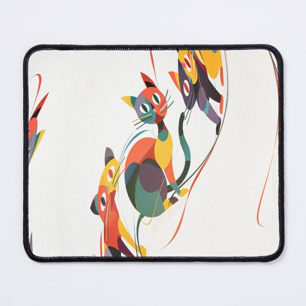 Item preview, Gaze of Love — Colorful Abstract Cats designed and sold by DesignbyDizdar.