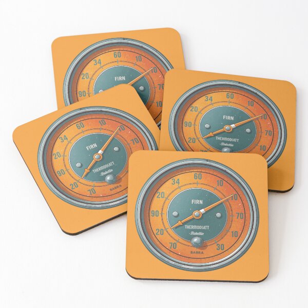 Item preview, Vintage round gauge thermometer with retro dials designed and sold by Rue Market.
