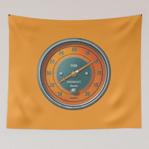 Item preview, Vintage round gauge thermometer with retro dials designed and sold by Rue Market.