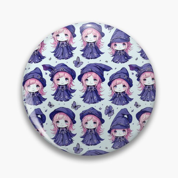 Artikelvorschau, Kawaii Chibi Hexenmuster – Niedliche Anime-Zauberin in Pastellfarben entworfen und verkauft von PrithviApparels.