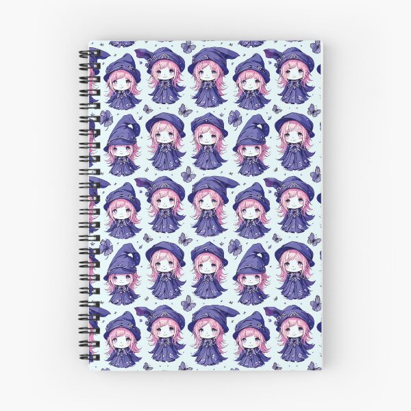 Item preview, Patrón de bruja chibi kawaii: lindo arte de hechicera anime en tonos pastel designed and sold by PrithviApparels.
