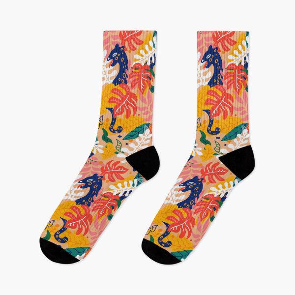 Item preview, Colorful Retro Exotic Tropical Animal Print Blue Cat Floral designed and sold by RetroMaggie.