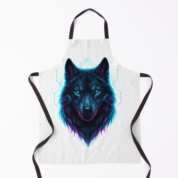 Item preview, Cyberpunk Wolf Head - Neon Blue & Magenta Glow designed and sold by MKreative Studio.